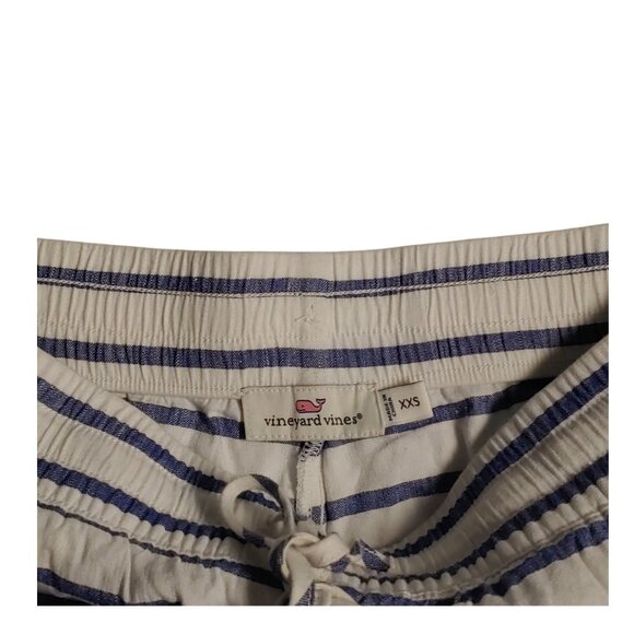 Vineyard Vines Linen Shorts Women's Size XXS Blue White Drawstring Waist Pockets - Picture 3 of 6